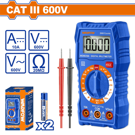 Wadfow Digital Meter Wadfow Digital Multimeter 2000 Counts 600V - WDM2508