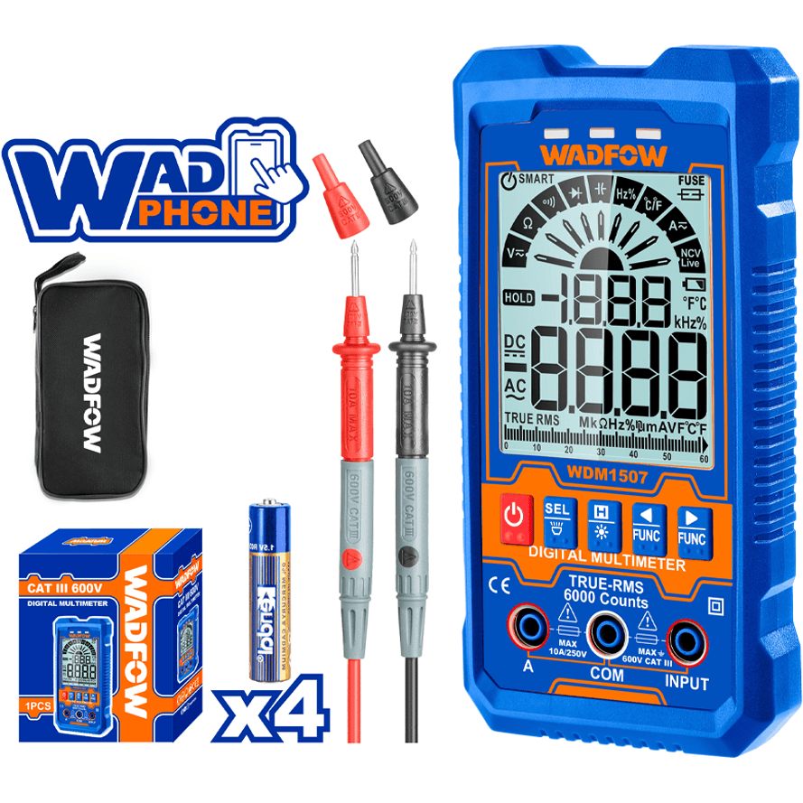 Wadfow Digital Meter Wadfow Digital Multimeter 6000 Counts 600V - WDM1507