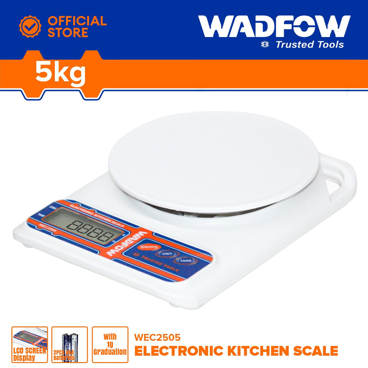 Wadfow Digital Meter Wadfow Electronic Kitchen Scale 5Kg - WEC2505