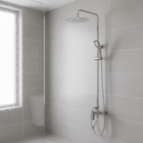Wadfow Complete Shower Set Wadfow Hot & Cold Shower Set with Hot & Cold Mixer Faucet, Overhead Shower, Hand Shower & Accessories - WZD3501