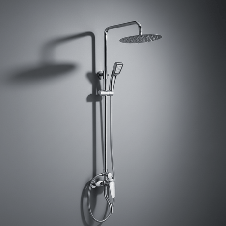 Wadfow Complete Shower Set Wadfow Hot & Cold Shower Set with Hot & Cold Mixer Faucet, Overhead Shower, Hand Shower & Accessories - WZD3501