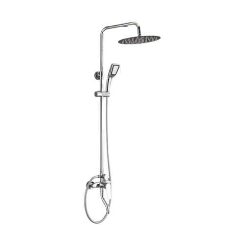 Wadfow Complete Shower Set Wadfow Hot & Cold Shower Set with Hot & Cold Mixer Faucet, Overhead Shower, Hand Shower & Accessories - WZD3501
