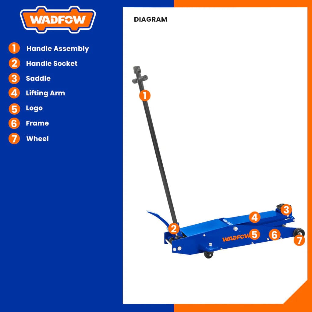 Wadfow Towing and Lifting Wadfow Hydraulic Long Floor Jack - WHJ1A02 & WHJ1A03