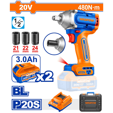 Wadfow Impact Wrench & Driver Wadfow Lithium-Ion Cordless Impact Wrench - WCD1B48