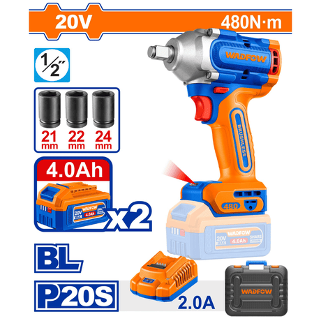 Wadfow Impact Wrench & Driver Wadfow Lithium-Ion Cordless Impact Wrench - WCD1B483