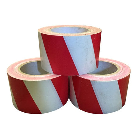 Wadfow Adhesives & Tapes Wadfow Red & White PE Safety Warning Tape 75mm x 305m - WEE1H30