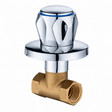 Wahkit Taps & Faucets Wahkit 3/4" Chrome Angle Stop Valve in Copper with Crystal Handle - K-8678