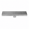 Wahkit Drains Wahkit 30cm Brushed Linear Slot Floor Drain in Stainless Steel - K-D434L