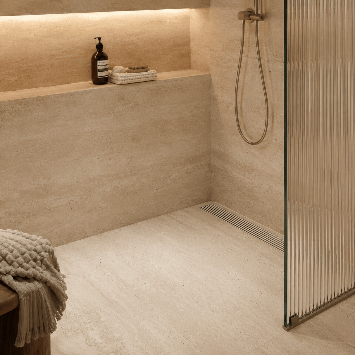 Wahkit Drains Wahkit 30cm Brushed Linear Slot Floor Drain in Stainless Steel - K-D434L