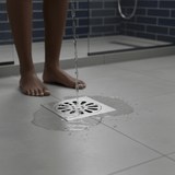 Wahkit Drains Wahkit 4" Chrome Floral Round Floor Drain in Stainless Steel - K-D501