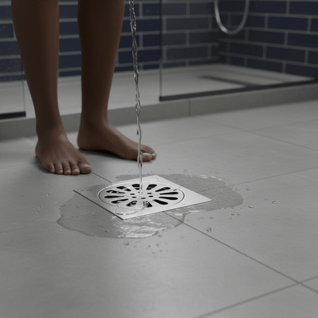 Wahkit Drains Wahkit 4" Chrome Floral Round Floor Drain in Stainless Steel - K-D501