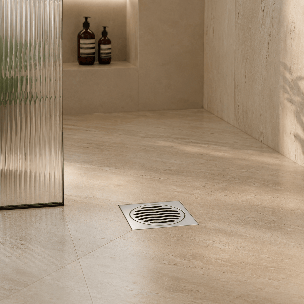 Wahkit Drains Wahkit 4" Chrome Round Grid Floor Drain in Stainless Steel - K-D426