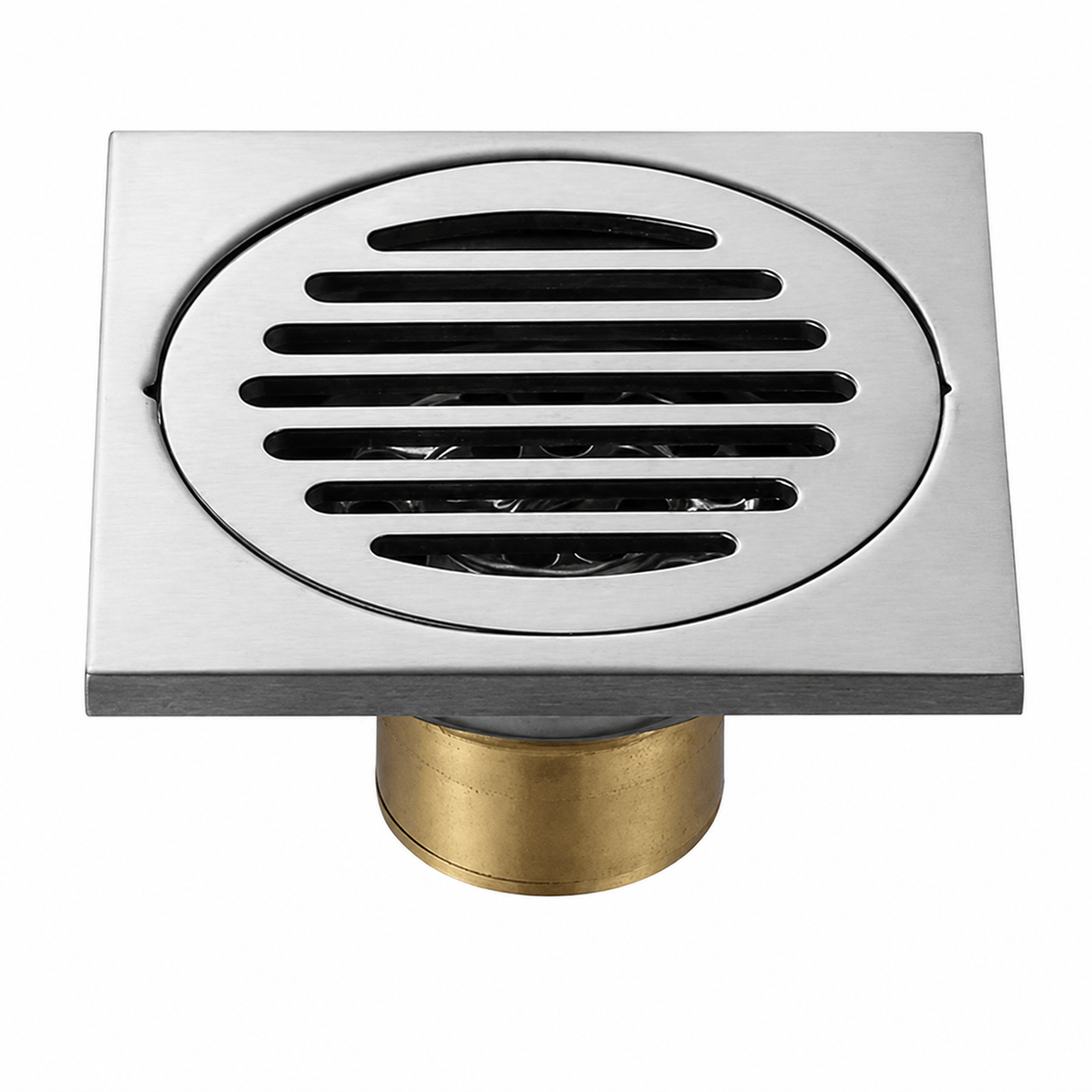 Wahkit Drains Wahkit 4" Chrome Slotted Round Floor Drain in Stainless Steel - K-D468