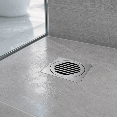 Wahkit Drains Wahkit 4" Chrome Slotted Round Floor Drain in Stainless Steel - K-D468
