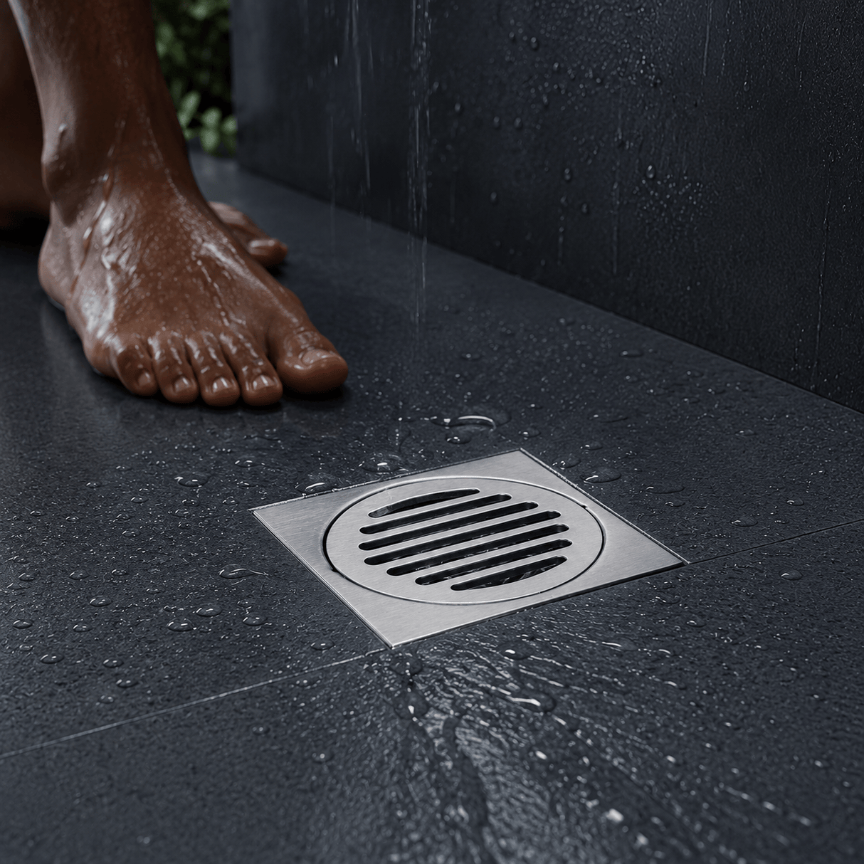Wahkit Drains Wahkit 4" Chrome Slotted Round Floor Drain in Stainless Steel - K-D468