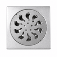 Wahkit Drains Wahkit 4" Chrome Swirl Round Floor Drain in Stainless Steel - K-D470