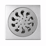 Wahkit Drains Wahkit 4" Chrome Swirl Round Floor Drain in Stainless Steel - K-D470