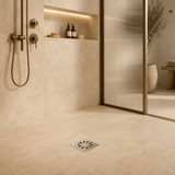 Wahkit Drains Wahkit 4" Chrome Swirl Round Floor Drain in Stainless Steel - K-D470
