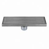 Wahkit Drains Wahkit 8" Brushed Linear Slot Floor Drain in 304 Stainless Steel - K-D433L