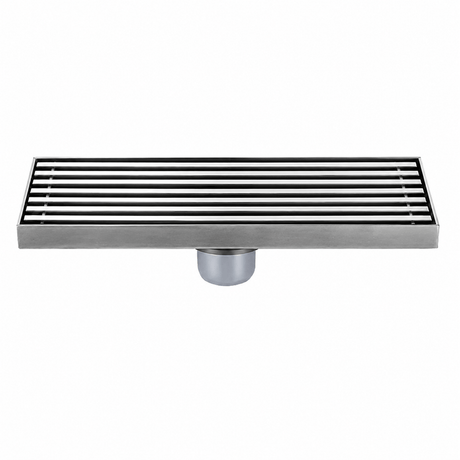 Wahkit Drains Wahkit 8" Brushed Linear Slot Floor Drain in 304 Stainless Steel - K-D433L