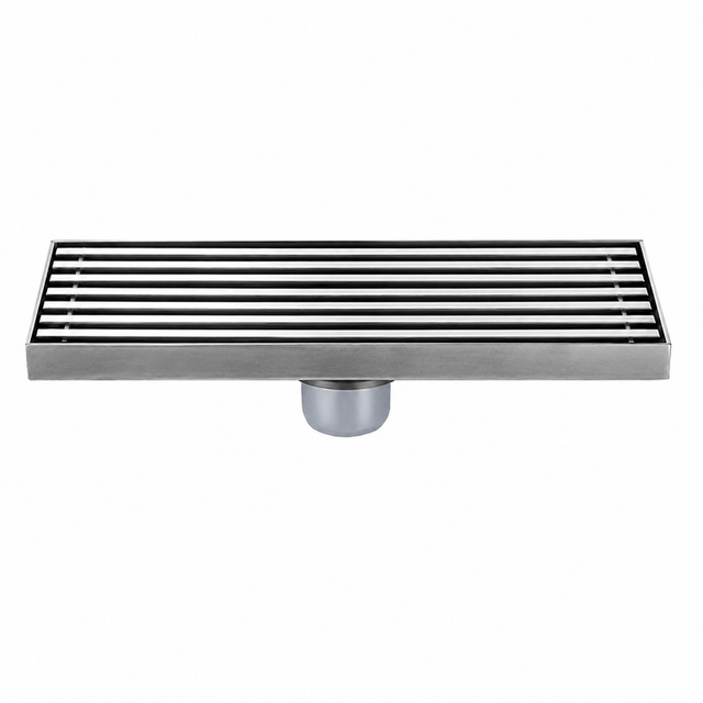 Wahkit Drains Wahkit 8" Brushed Linear Slot Floor Drain in 304 Stainless Steel - K-D433L