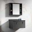 Wahkit Bathroom Vanity & Cabinets Wahkit Black Accent PVC and Marble Bathroom Vanity with Mirror 600mm - K-9631C