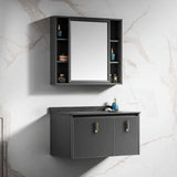 Wahkit Bathroom Vanity & Cabinets Wahkit Black Accent PVC and Marble Bathroom Vanity with Mirror 600mm - K-9631C