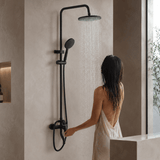 Wahkit Shower Set & Head Wahkit Black Wall Mounted Three-Function Round Rain Shower Set - K-8832H