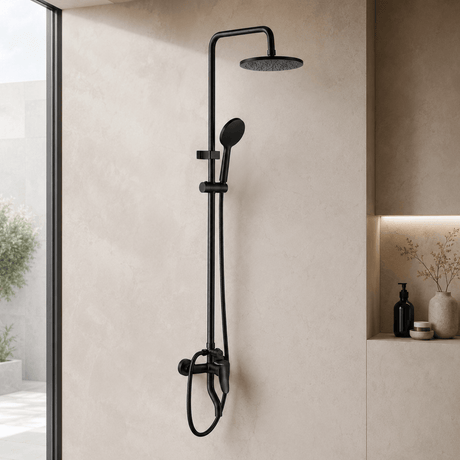 Wahkit Shower Set & Head Wahkit Black Wall Mounted Three-Function Round Rain Shower Set - K-8832H