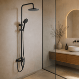 Wahkit Shower Set & Head Wahkit Black Wall Mounted Three-Function Round Rain Shower Set - K-8832H