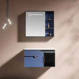 Wahkit Bathroom Vanity & Cabinets Wahkit Blue Accent PVC Bathroom Vanity with Mirror 600mm - K-9625