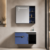 Wahkit Bathroom Vanity & Cabinets Wahkit Blue Accent PVC Bathroom Vanity with Mirror 600mm - K-9625
