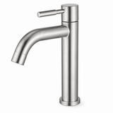 Wahkit Bathroom Faucet Wahkit Brushed Curved Basin Tap in 304 Stainless Steel - K-8901L