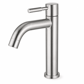 Wahkit Bathroom Faucet Wahkit Brushed Curved Basin Tap in 304 Stainless Steel - K-8901L