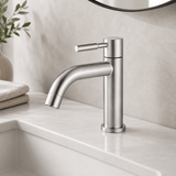 Wahkit Bathroom Faucet Wahkit Brushed Curved Basin Tap in 304 Stainless Steel - K-8901L