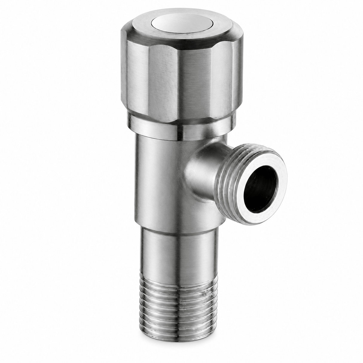 Wahkit Taps & Faucets Wahkit Brushed Round Angle Valve in 304 Stainless Steel - K-8642L