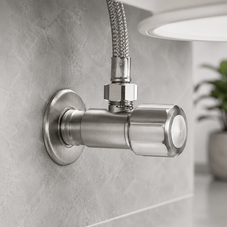 Wahkit Taps & Faucets Wahkit Brushed Round Angle Valve in 304 Stainless Steel - K-8642L