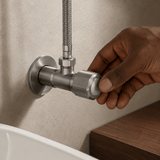 Wahkit Taps & Faucets Wahkit Brushed Round Angle Valve in 304 Stainless Steel - K-8642L