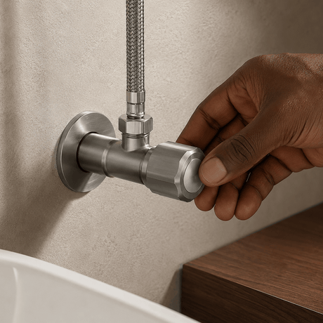 Wahkit Taps & Faucets Wahkit Brushed Round Angle Valve in 304 Stainless Steel - K-8642L