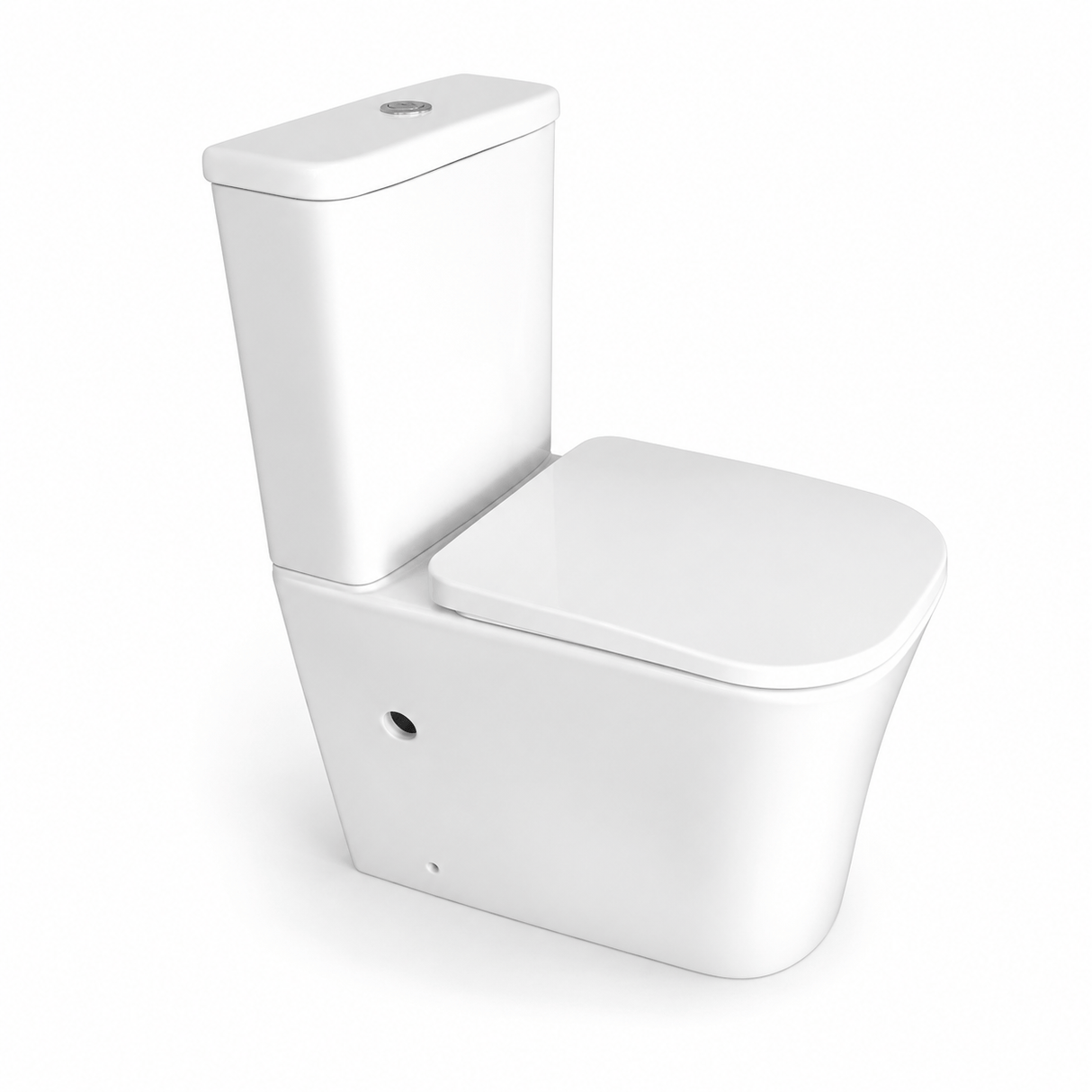 Wahkit Toilet & Urinal Wahkit Ceramic Modern Skirted Two-Piece Water Closet with D-Shaped Bowl & Slim Tank 615mm - 2002S