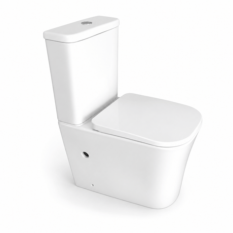 Wahkit Toilet & Urinal Wahkit Ceramic Modern Skirted Two-Piece Water Closet with D-Shaped Bowl & Slim Tank 615mm - 2002S