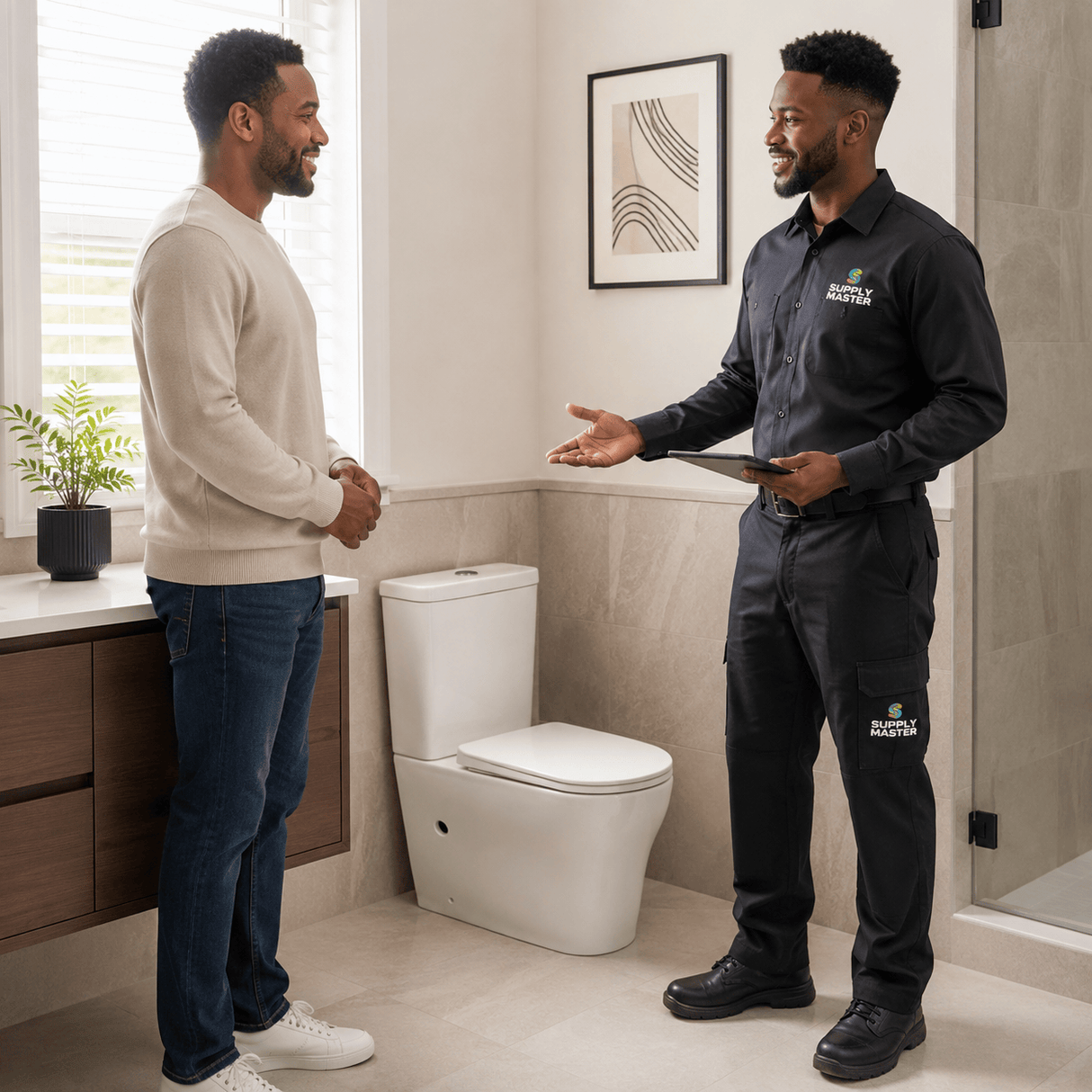 Wahkit Toilet & Urinal Wahkit Ceramic Modern Skirted Two-Piece Water Closet with D-Shaped Bowl & Slim Tank 615mm - 2002S