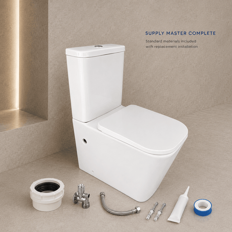 Wahkit Toilet & Urinal Wahkit Ceramic Modern Skirted Two-Piece Water Closet with D-Shaped Bowl & Wide Tank 630mm - 2010