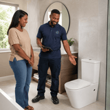 Wahkit Toilet & Urinal Wahkit Ceramic Modern Skirted Two-Piece Water Closet with D-Shaped Bowl & Wide Tank 630mm - 2010