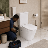 Wahkit Toilet & Urinal Wahkit Ceramic Modern Skirted Two-Piece Water Closet with D-Shaped Bowl & Wide Tank 630mm - 2010