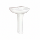 Wahkit Bathroom Sink Wahkit Ceramic Pedestal Basin with Narrow Deep Bowl & Curved Pedestal 500mm - 4002