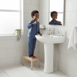 Wahkit Bathroom Sink Wahkit Ceramic Pedestal Basin with Narrow Deep Bowl & Curved Pedestal 500mm - 4002