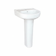 Wahkit Bathroom Sink Wahkit Ceramic Pedestal Basin with Narrow Deep Bowl & Straight Pedestal 410mm - 4009