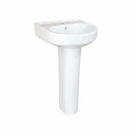 Wahkit Bathroom Sink Wahkit Ceramic Pedestal Basin with Narrow Deep Bowl & Straight Pedestal 410mm - 4009