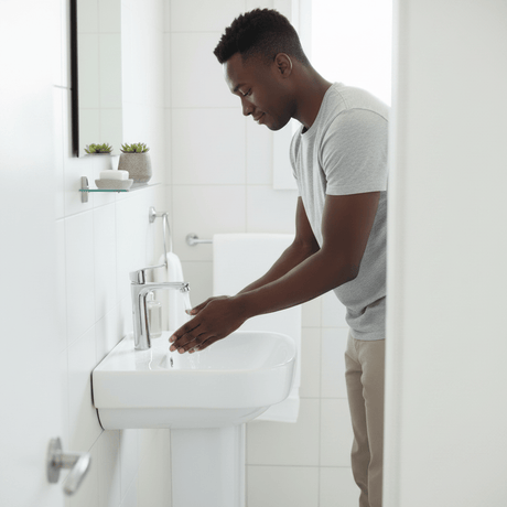 Wahkit Bathroom Sink Wahkit Ceramic Pedestal Basin with Rounded-Corner Rectangular Bowl & Straight Pedestal 400mm - 4011